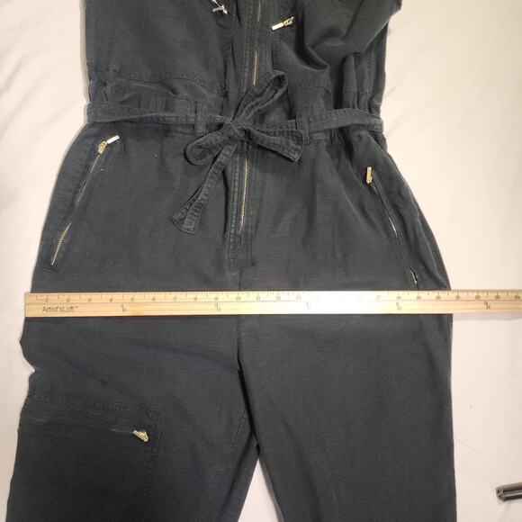Anthropologie Halsey Utility Jumpsuit Womens Size M Black Boiler Mechanic Alt - Picture 4 of 9